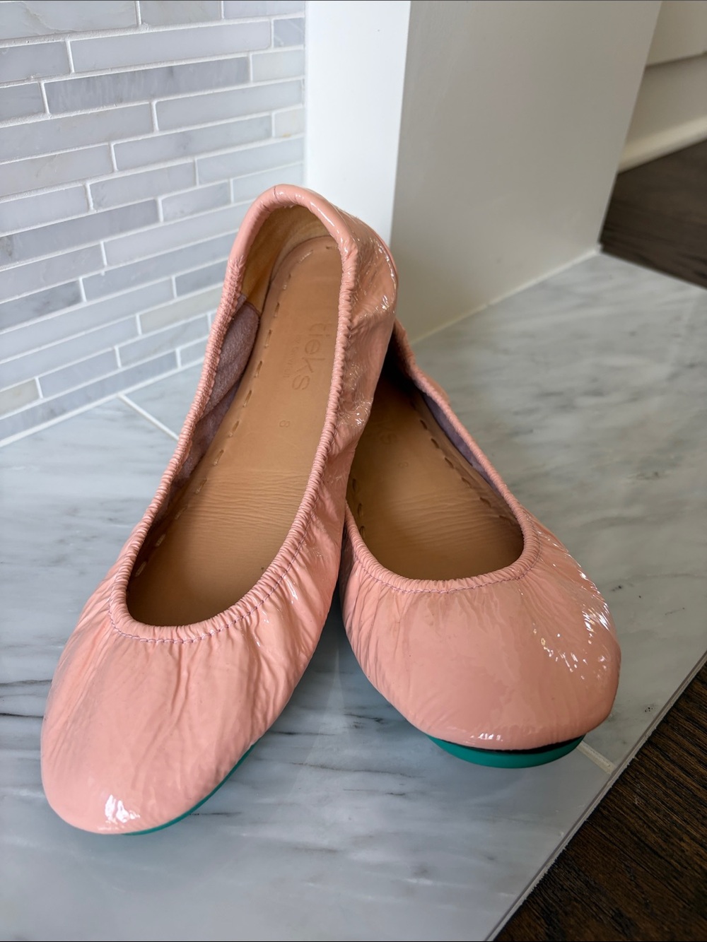 Cotton candy Tieks Pink Patent Leather Ballet Flats size 8